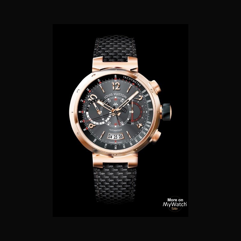 Watch Louis Vuitton Tambour Chronographe Automatique Voyagez | Tambour Edition Capsule Pink Gold ...