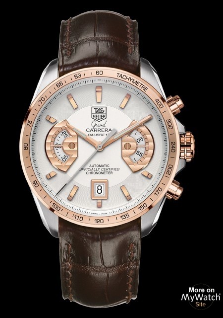 GRAND CARRERA Calibre 17 RS Chronograph - Steel - Pink Gold - Alligator Strap - TAG Heuer