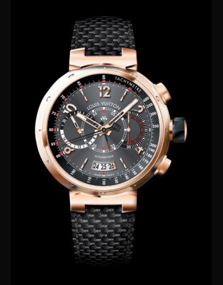 Louis Vuitton Tambour Chronograph RARE 18k Rose Gold Chronograph LV