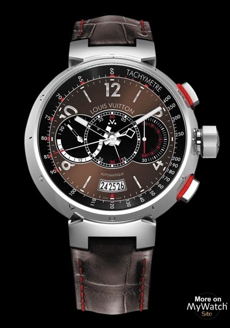 Watch Louis Vuitton Tambour Chronographe Automatique Voyagez Essentiel Brun