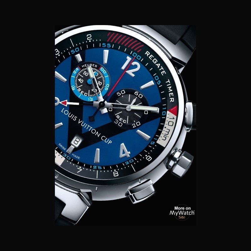 LOUIS VUITTON CUP Tambour Regatta Alarm Chronograph Quartz Steel Watch, Louis Vuitton