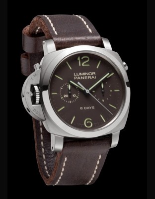 Luminor 1950 Chrono Monopulsante Left-Handed 8 Days Titanio