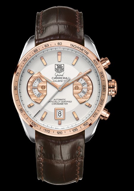 Watch TAG Heuer GRAND CARRERA Calibre 17 RS Chronographe | GRAND CARRERA   Steel - Pink Gold - Alligator Strap