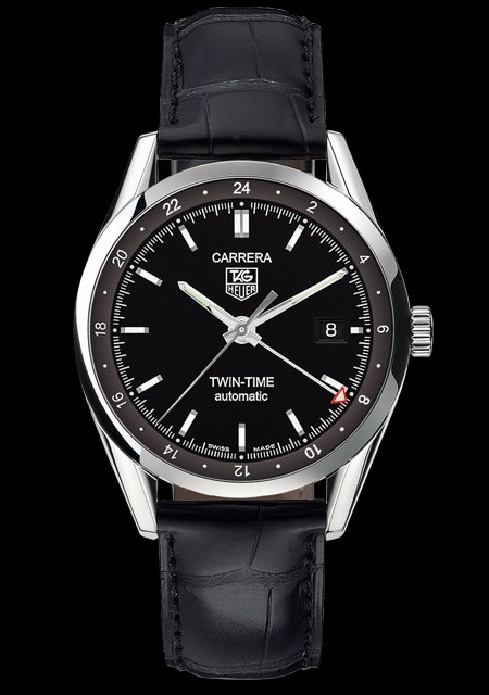 Watch TAG Heuer CARRERA Calibre 7 Twin-Time | CARRERA  Steel -  Aligator Bracelet