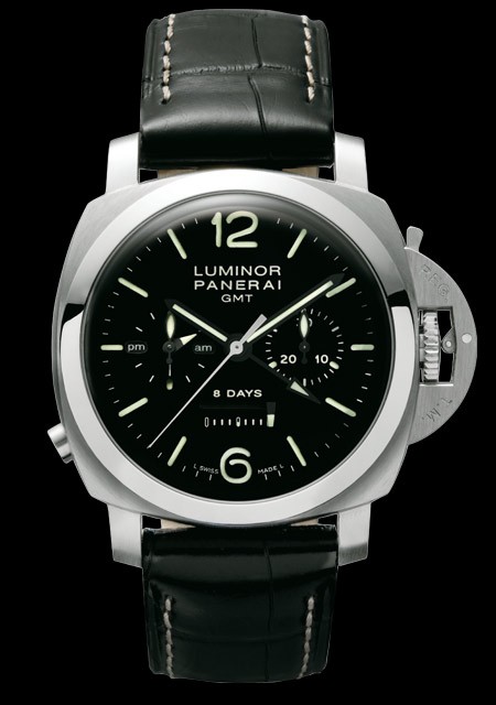 Watch Panerai Luminor 1950 Chrono Monopulsante 8 Days GMT Luminor 1950 PAM00275 Steel Aligator Bracelet