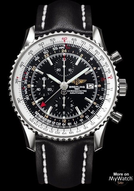 Watch Breitling Navitimer World | Navitimer Steel - Barenia Leather Strap