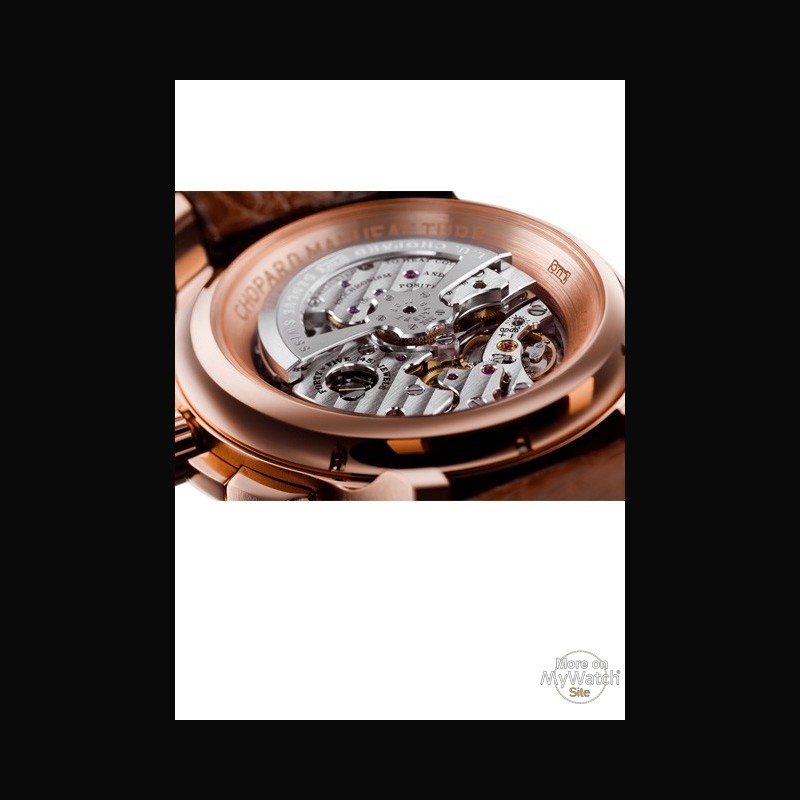 L.U.C. Chrono One in Rose Gold on Brown Crocodile Leather Strap with Silver  Dial 161928 5001