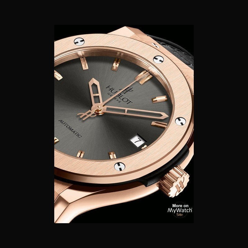 Hublot Classic Fusion 511.PX.7080.LR Rose Gold Watch Black Leather Strap