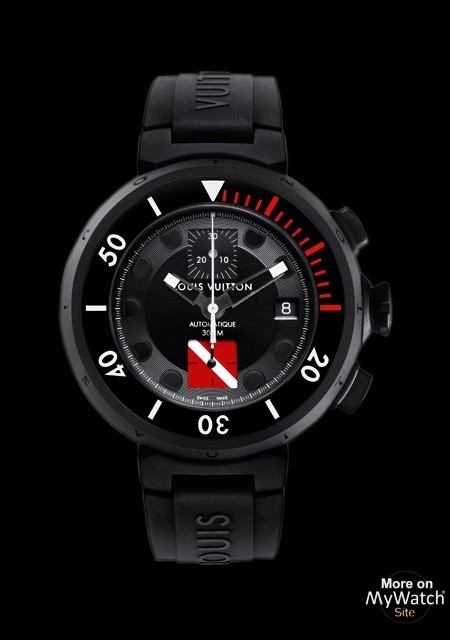 Watch Louis Vuitton Tambour Diving II Chronographe  Tambour Diving II  Rubber-Overmoulded Steel - Rubber Strap
