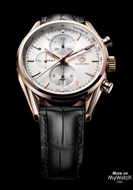 Watch TAG Heuer CARRERA Calibre 1887 Chronographe | CARRERA   Pink Gold - Alligator Bracelet