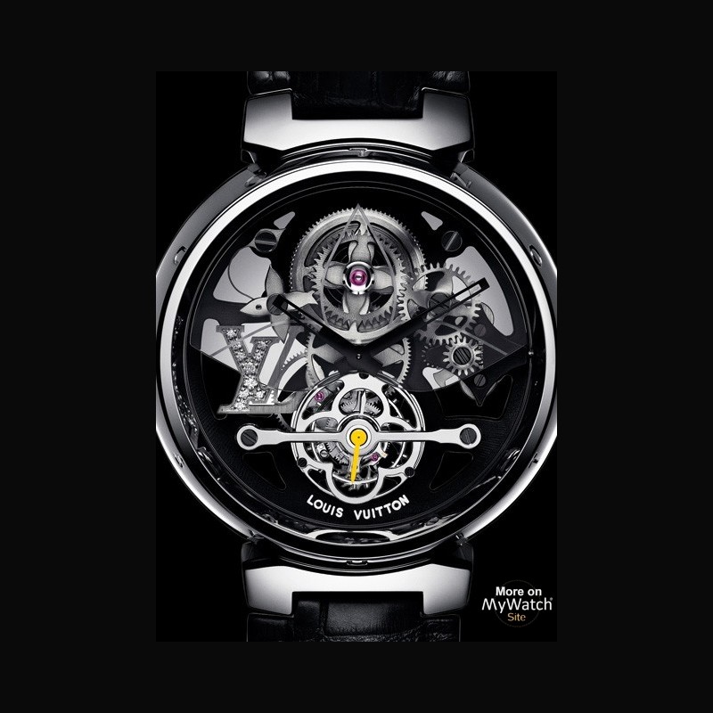 Watch Louis Vuitton Tambour Tourbillon Monogram  Tambour White Gold or  Yellow Gold or Pink Gold - Galuchat Strap