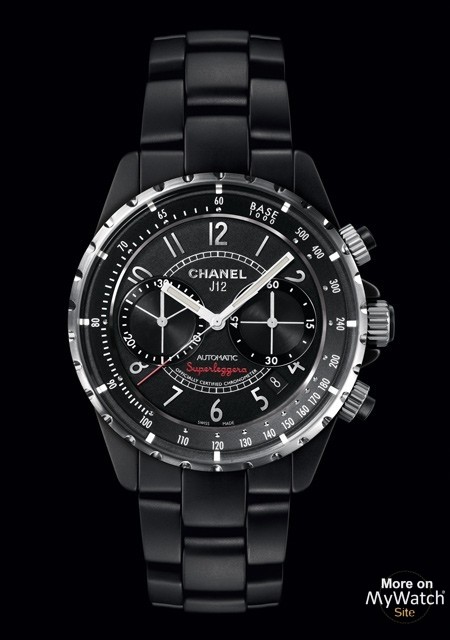 J12 Noire Mate Chronographe Superleggera