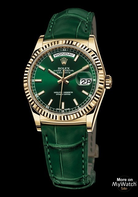 rolex oyster perpetual day date green