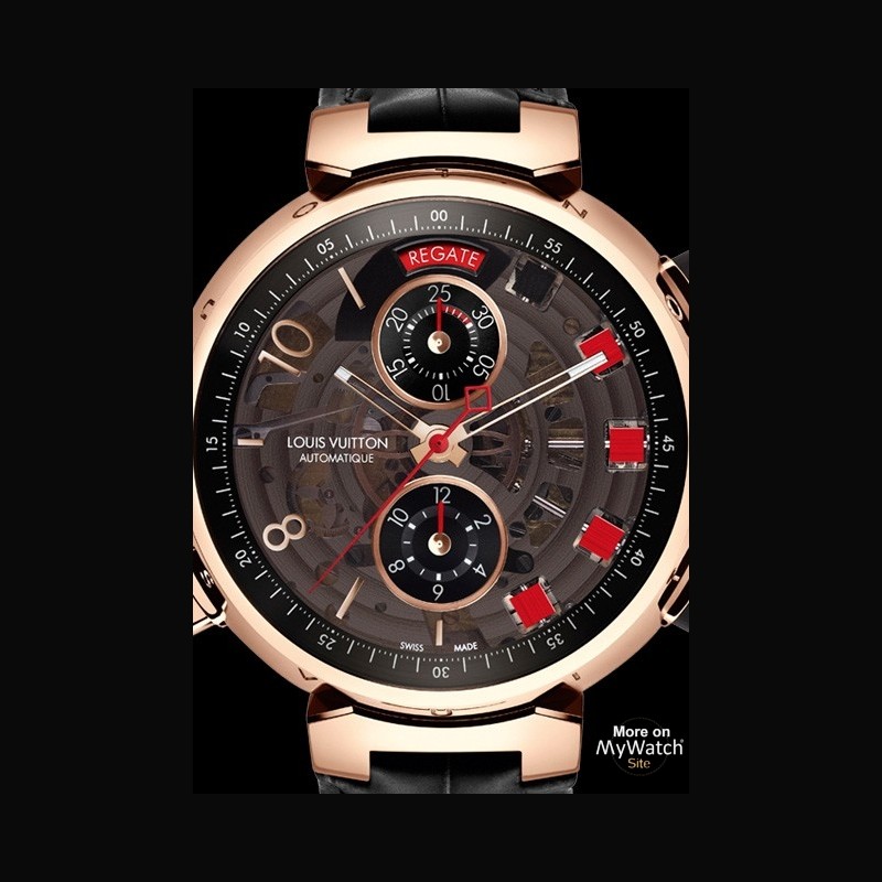 Tambour chronographe watch Louis Vuitton Pink in Steel - 25608137