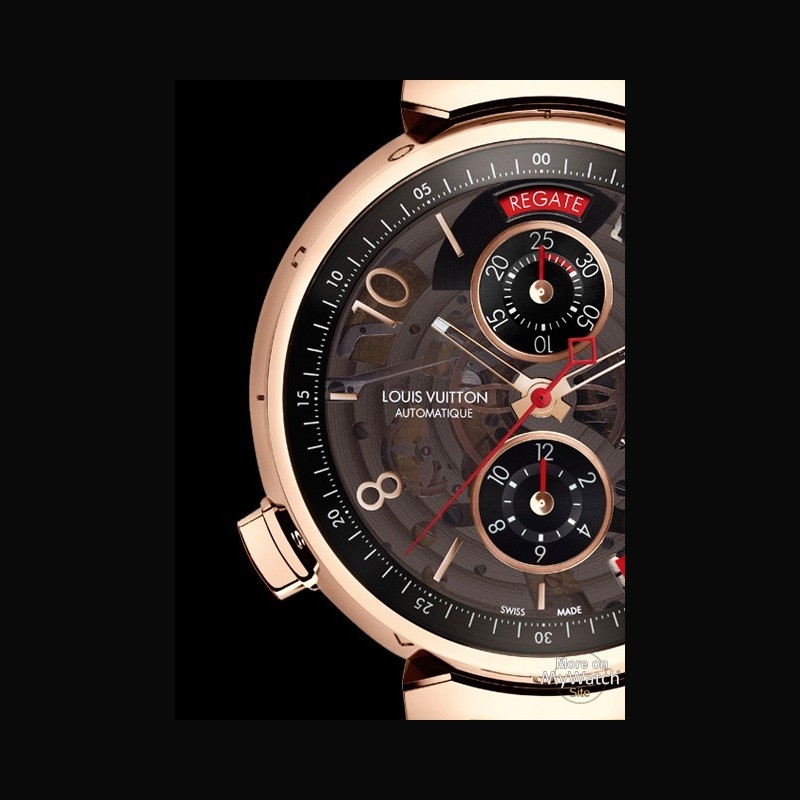 Tambour chronographe pink gold watch Louis Vuitton Brown in Pink gold -  21586045