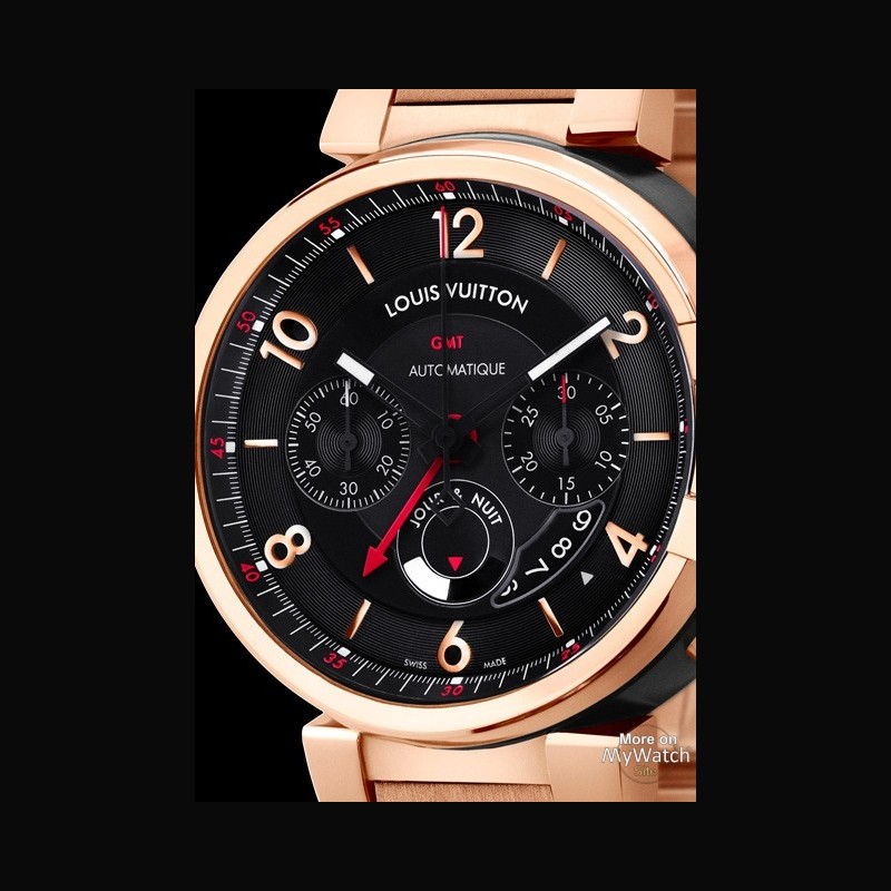 Louis Vuitton Tambour Evolution Chronograph Gmt Q10511 Mens Wrist Watch