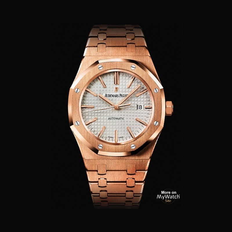 Audemars Piguet Royal Oak Rose Gold Blue Index Dial Watch 15400OR