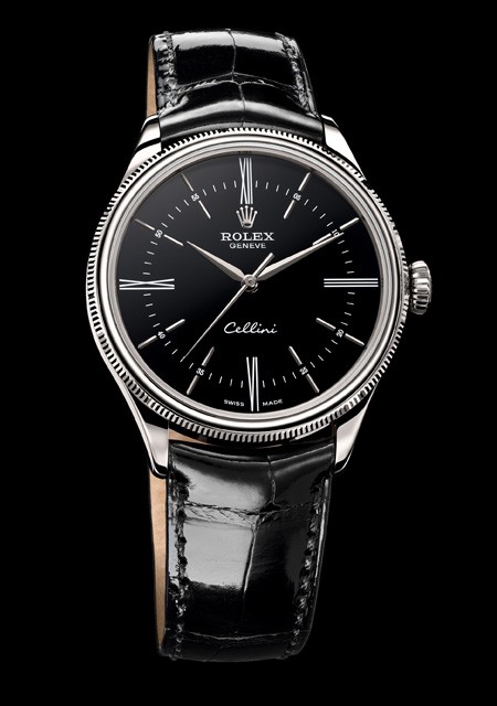 Watch Rolex Cellini | Cellini 50509 White Gold - Black Dial - Alligator Strap