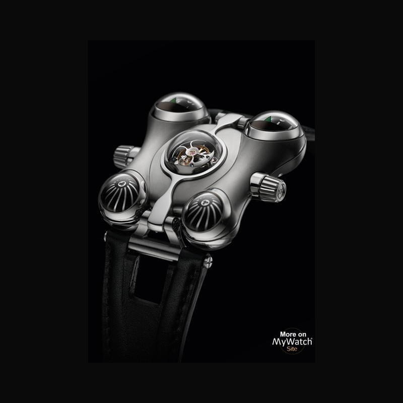 Watch MB&F HM6 Space Pirate  Horological Machine N°6 Titanium - Black  Calfskin Strap