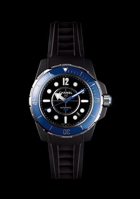 カッコいい！良品シャネル セラミック デイト J12 MARINE Watch Chanel J12 Marine | J12 H2561 Black Ceramic / Blue Bezel - 38 mm