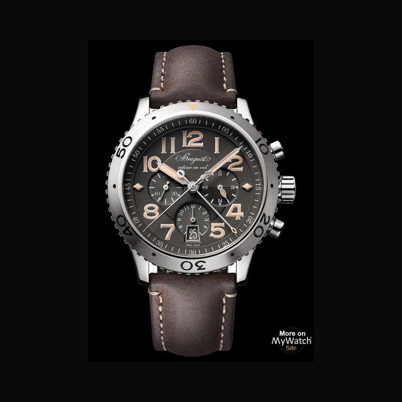 Watch Breguet Type XXI 3817 | Type XX 3817ST/X2/3ZU Steel - Strap Calfskin  Leather