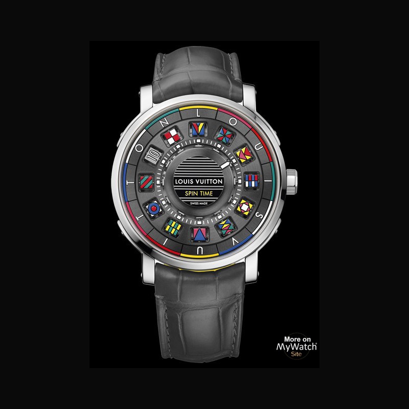 Watch Louis Vuitton Escale Spin Time | Escale Q5EG10 Titanium - White Gold - Strap Alligator