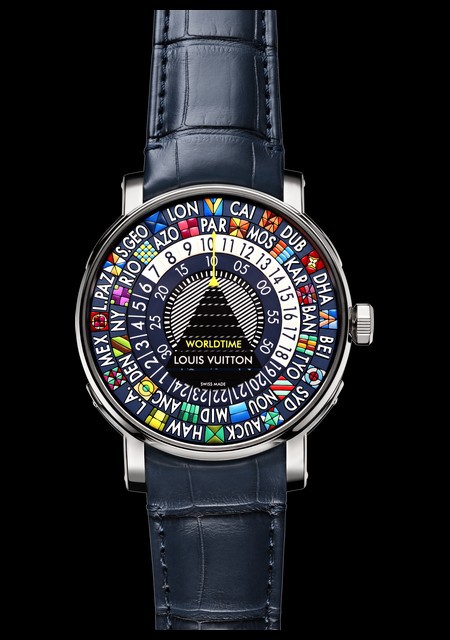 Watch Louis Vuitton Escale Wolrdtime Blue  Escale Q5EK50 Titanium - White  Gold - Alligator strap