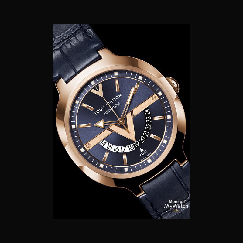 Watch Voyager GMT | Louis Vuitton Q7E300 Pink Gold - Strap Alligator