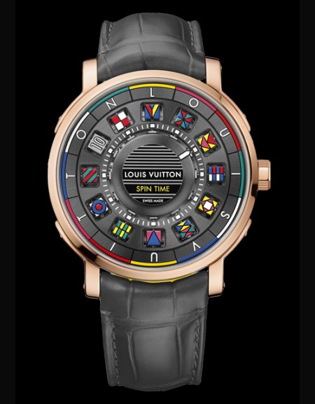 Watch Louis Vuitton Escale Spin Time  Escale Q5EG00 Titanium - Pink Gold -  Strap Alligator