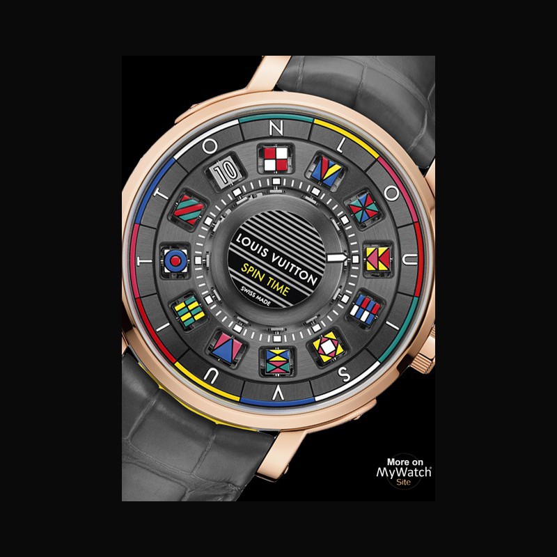 Escale Spin Time, Reference Q5EG3, A white gold, titanium, diamond and  multi-coloured gem-set wristwatch with time displayed by 12 rotating cubes,  Circa 2018, 路易威登, Escale Spin Time 型號Q5EG3