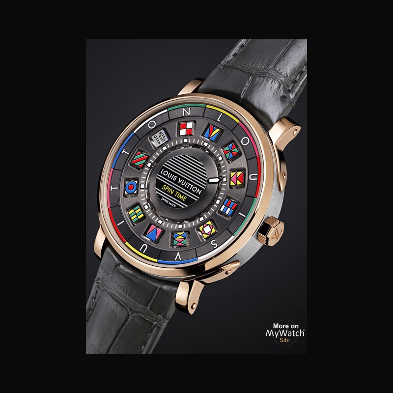 Watch Louis Vuitton Escale Spin Time | Escale Q5EG00 Titanium - Pink Gold - Strap Alligator