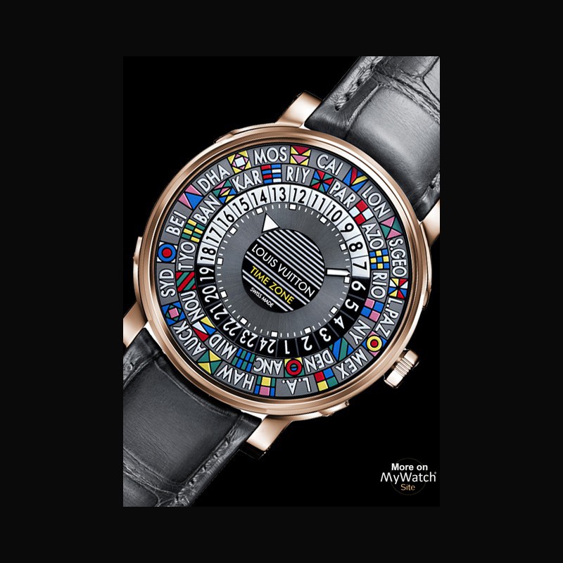Watch Louis Vuitton Escale Time Zone | Escale Q5EK40 Steel - Pink Gold ...