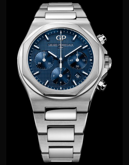 Laureato Chronographe - Acier sur acier cadran bleu foncé