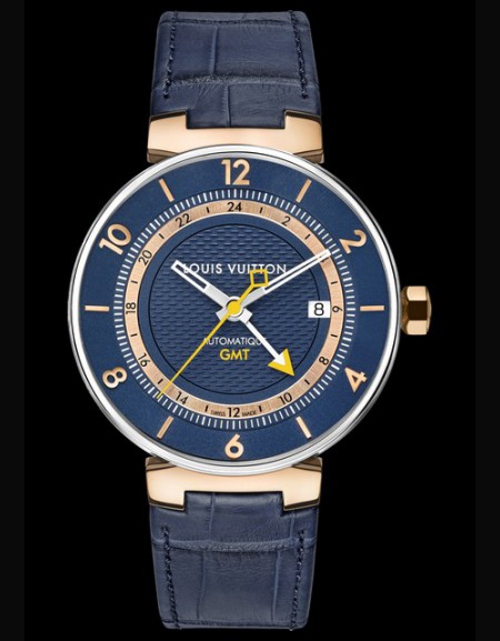 Tambour Moon GMT Blue, acier et or rose