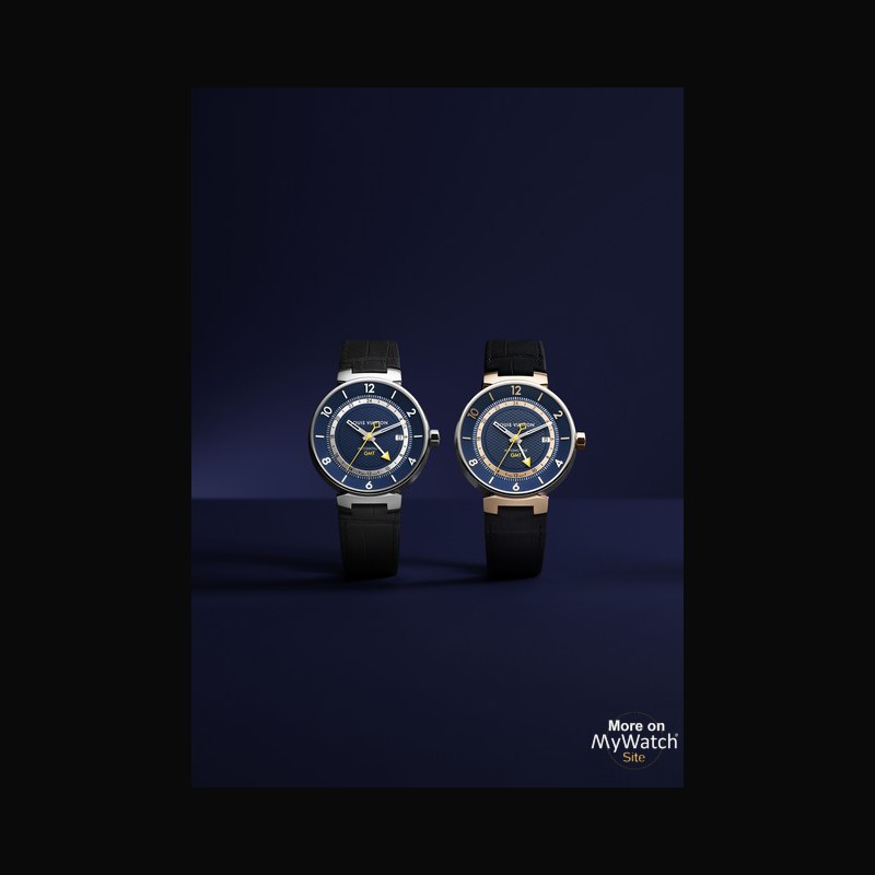 Watch Louis Vuitton TAMBOUR MOON BLUE  Tambour Stainless Steel - Matt Blue  Dial