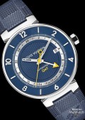 Tambour Moon GMT Blue, acier et or rose