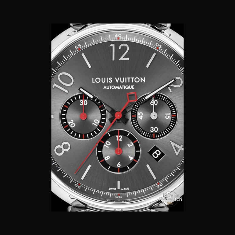 Watch Louis Vuitton Tambour Essentiel Grey - Chronographe | Tambour Essentials Steel - Grey Dial ...