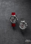 Tambour Essentiel Grey - GMT Date - strap rouge  -