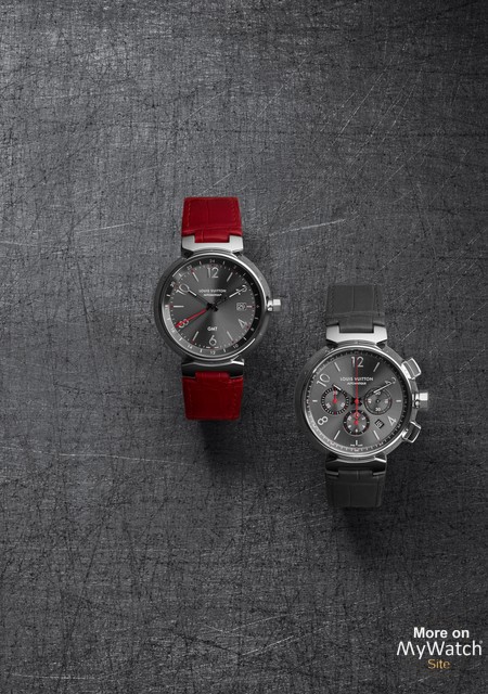 Tambour Essentiel Grey - GMT Date - strap rouge  -