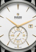 Rado Diamaster Petite Seconde cadran blanc bracelet noir (montre unisexe)