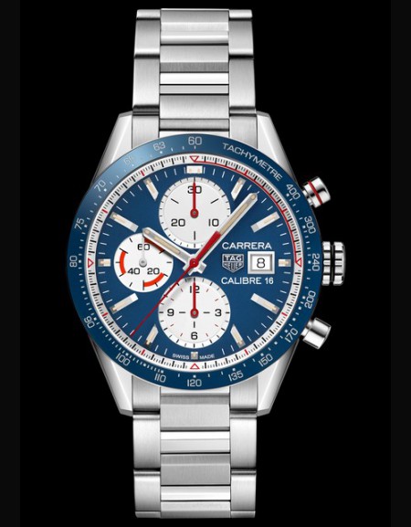 Watch TAG Heuer Carrera Calibre 16  CARRERA CV201AR.BA0715 Steel - Blue -  Bracelet Steel