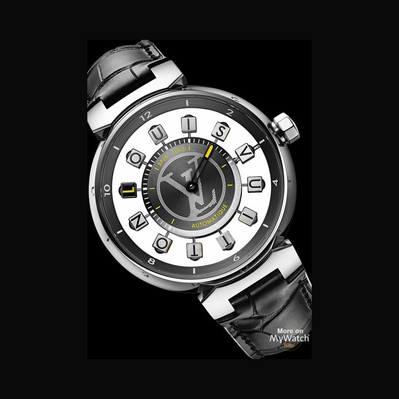 Watch Louis Vuitton Tambour Spin Time Régate  Tambour Spin Time White Gold  - Alligator Bracelet