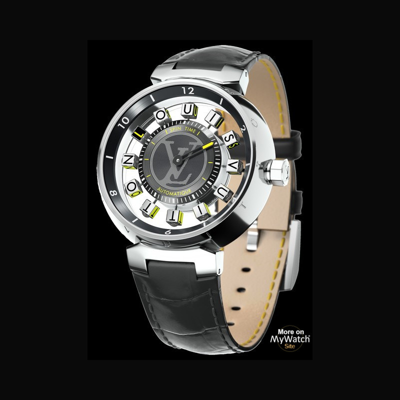 Watch Louis Vuitton Tambour Spin Time Air | Tambour Spin Time Q1EG50 White Gold - Strap Alligator