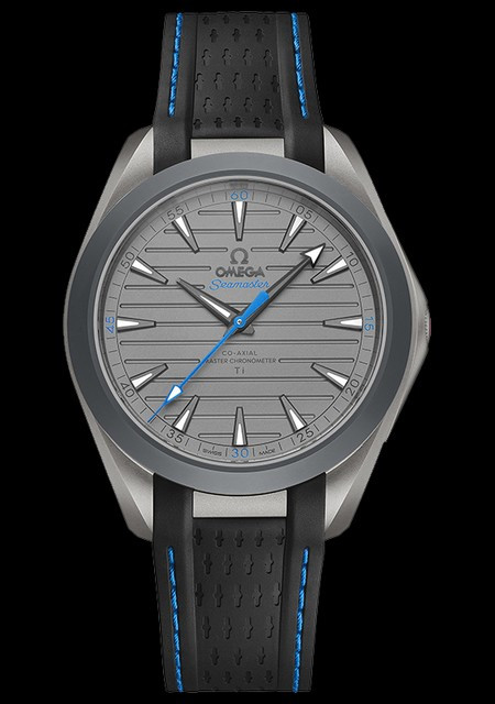 and pad basen Watch Omega Omega Seamaster Aqua Terra Ultra Light Blue Version | Seamaster  220-92-41-21-06-002 Titanium - Grey Dial - Strap...