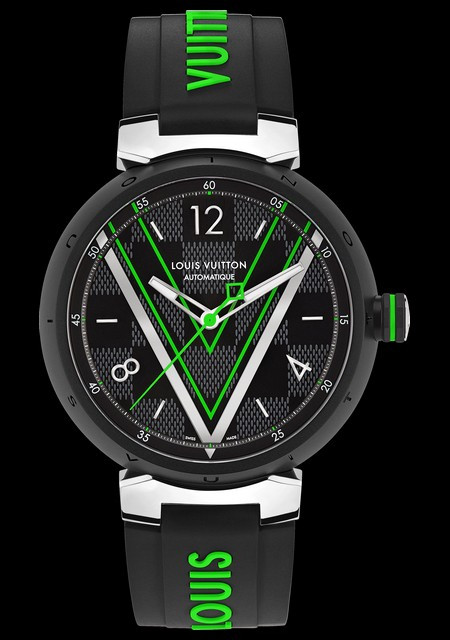 Watch Louis Vuitton Tambour Damier Graphite Race | Tambour QA131Z