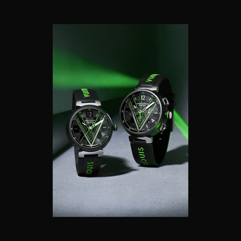 Louis Vuitton Tambour Chronograph Damier Graphite QA094 Quartz 44mm Men's  Watch