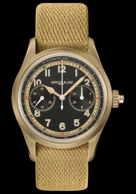 Watch Montblanc 1858 Monopusher Chronograph 1858 edition limitee Montblanc 125583 Bronze Black and Beige coloured Dial