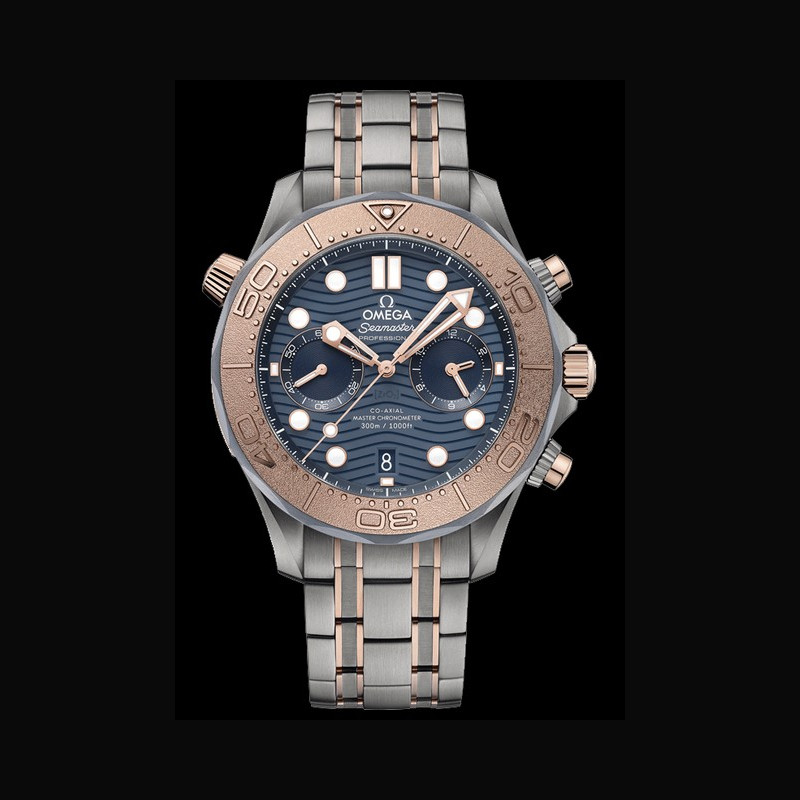 Watch Omega Seamaster Diver 300 M Chronograph  Seamaster  210.60.44.51.03.001 Titanium - Tantalum - Sedna™ Gold - Blue Dial