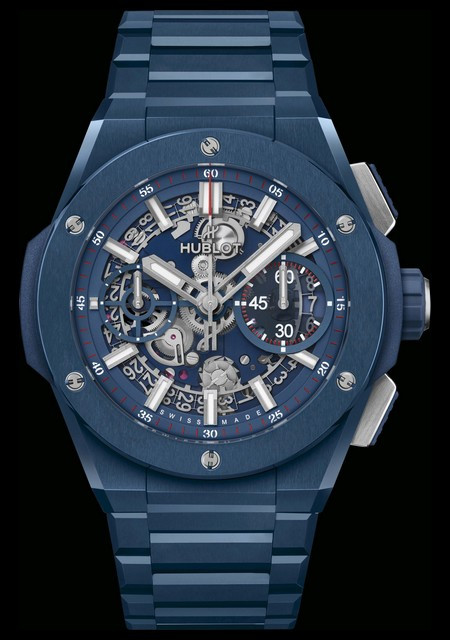 Watch Hublot Big Bang Integral Ceramic Big Bang 451.EX.5123.EX Blue Ceramic Matte Black Dial Bracelet Blue Ceramic