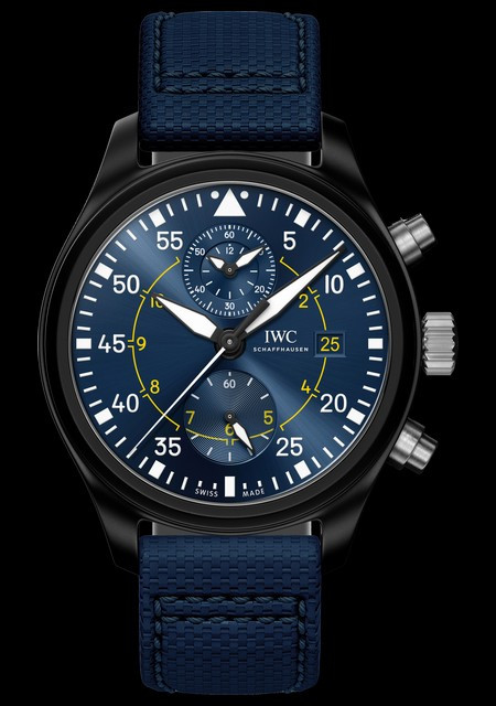 Watch IWC Pilot's Watch Chronograph Edition \Blue Angels®\  Pilot's  Watches IW389008 Black Ceramic - Blue Dial - Calf Le